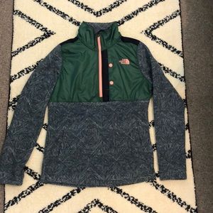 The North Face Fleece Quarter Zip Blue/Green - S